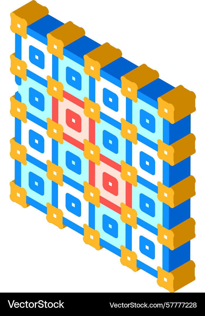 Error correction quantum computer isometric icon Error correction quantum computer isometric icon vector image