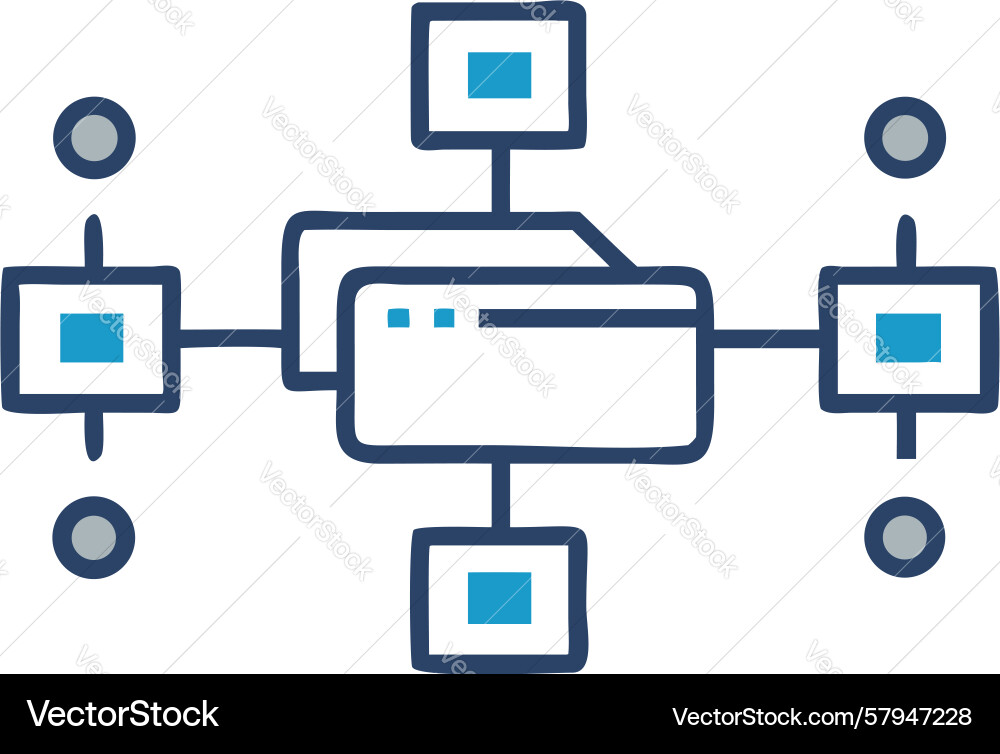 Modular Network System Icon Vector Image