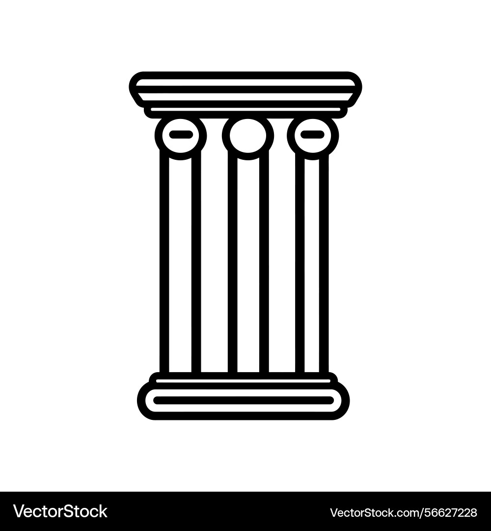 Outline of ancient column with simple design vector image
