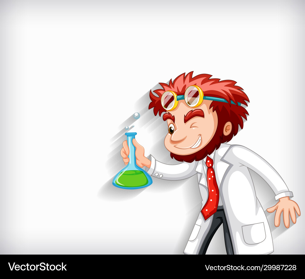 Plain Hintergrund mit verrückten Wissenschaftler halten Plain Hintergrund mit verrückten Wissenschaftler halten vektorbild