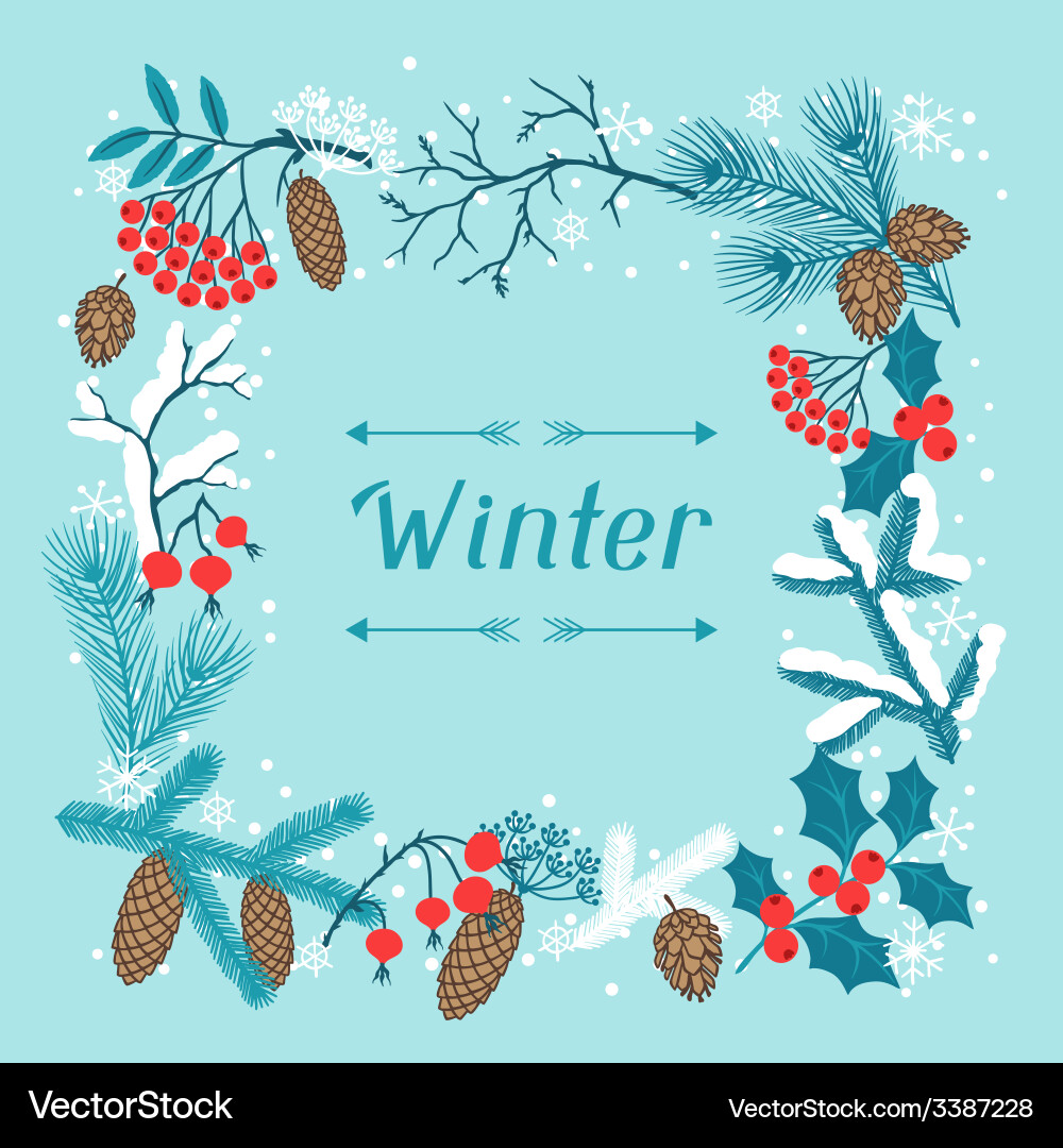 Winter Holiday Branches Background Vector Image