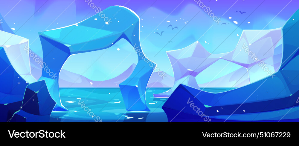 Antarctica landscape with ice floe and mountains vector image