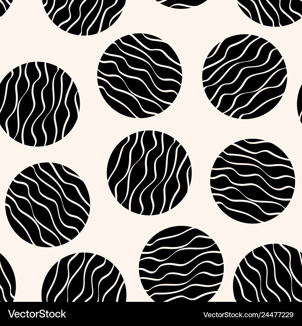 Circles with waves geometric pattern Circles with waves geometric pattern Vector Image