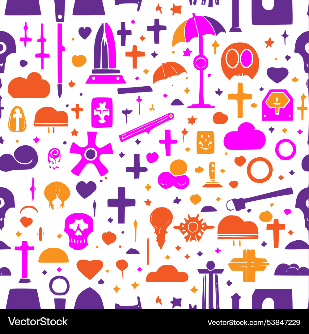 Graveyard abstract pattern seamless Vector Image