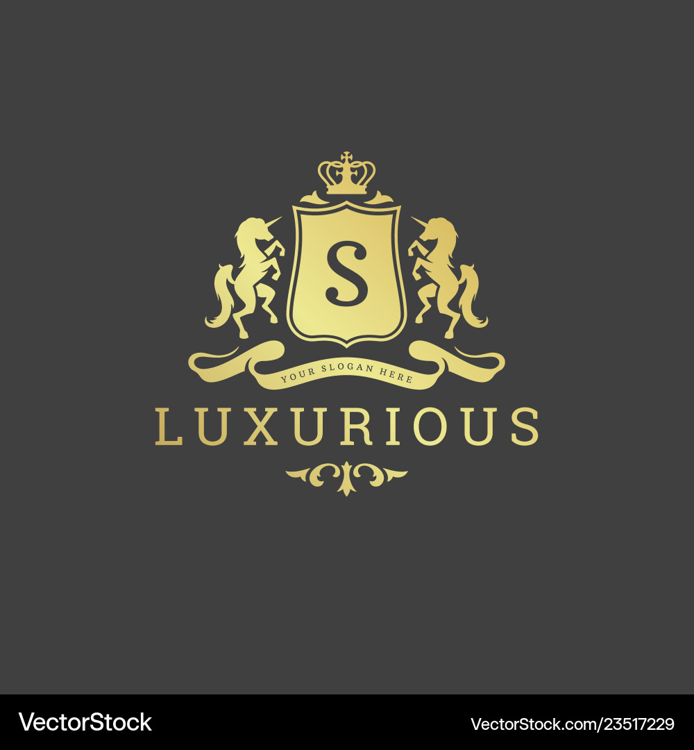 Luxury Crest & Monogram Template Vector Image