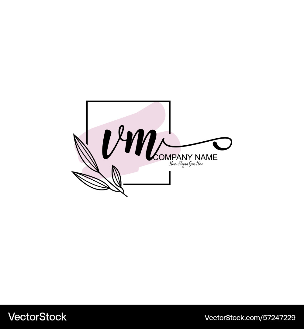 Modern botanical vm initial logo collection Modern botanical vm initial logo collection Vector Image