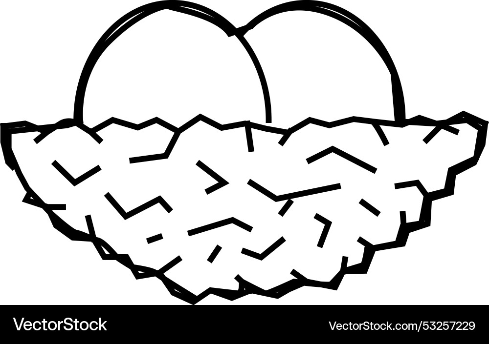 Nest with bird eggs line icon Nest with bird eggs line icon vector image
