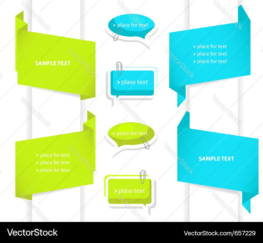 Origami Paper Banners & Labels vector image