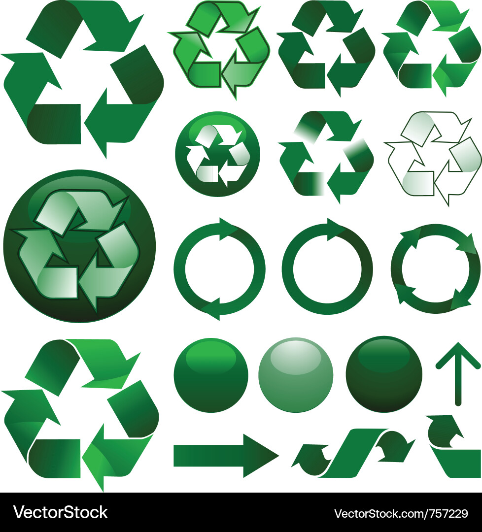 Recycle icons set Vector Image