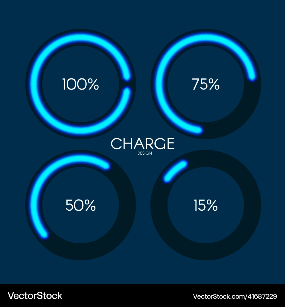 Shining loading bar collection modern design Vector Image