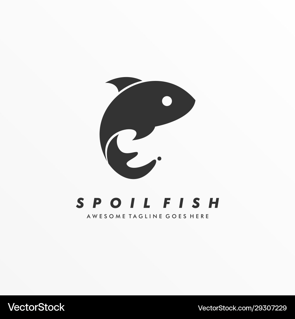 Spoiled Fish Logo - Silhouetted Seafood Vector Image
