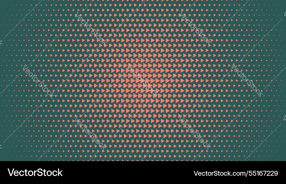 Triangles halftone pattern radial gradient orange Triangles halftone pattern radial gradient orange vector image