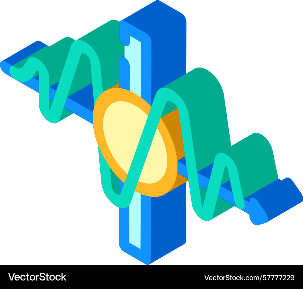Tunneling quantum computer isometric icon Tunneling quantum computer isometric icon Vector Image