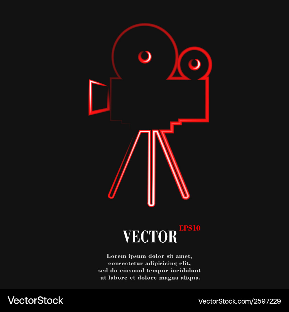 Videocamera flat modern web button and space Vector Image