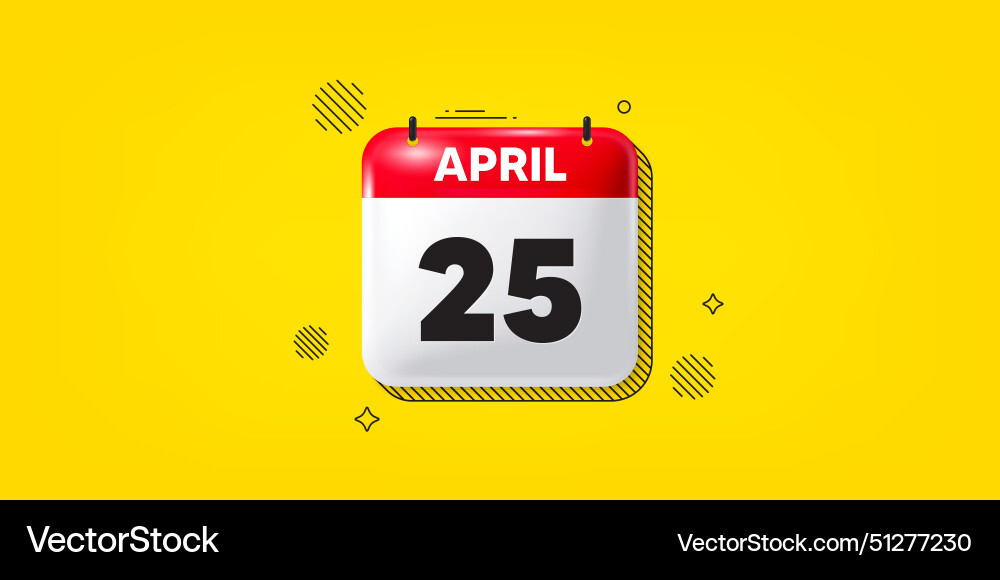 25th day of the month icon event schedule date Vector Image