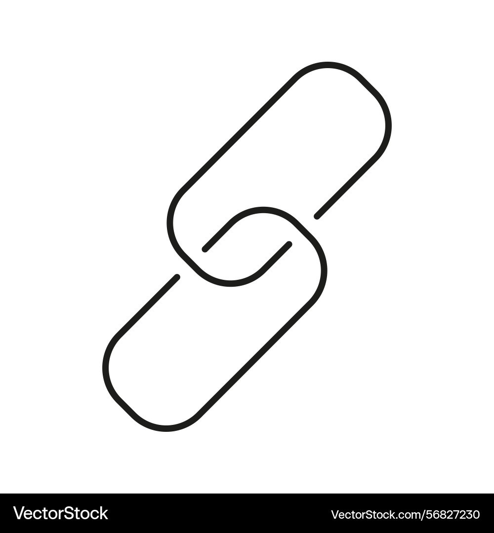 Chain link outline icon connectivity networking Vector Image