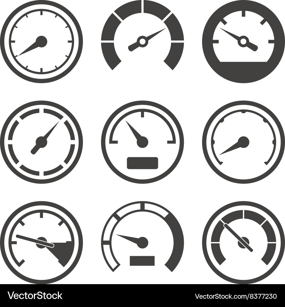 Dashboard Speedometer Set vector image