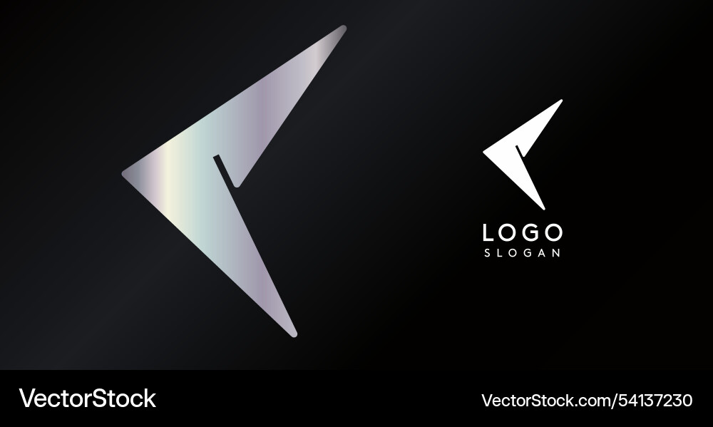Geometric triangular c letter abstract dynamic Vector Image
