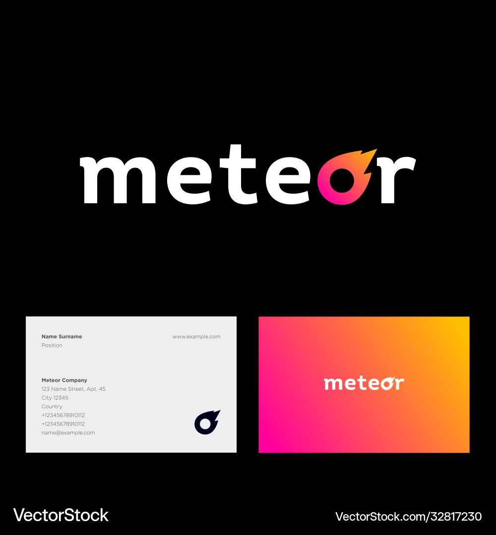 Meteor Logo - Comet Shape Vector Image