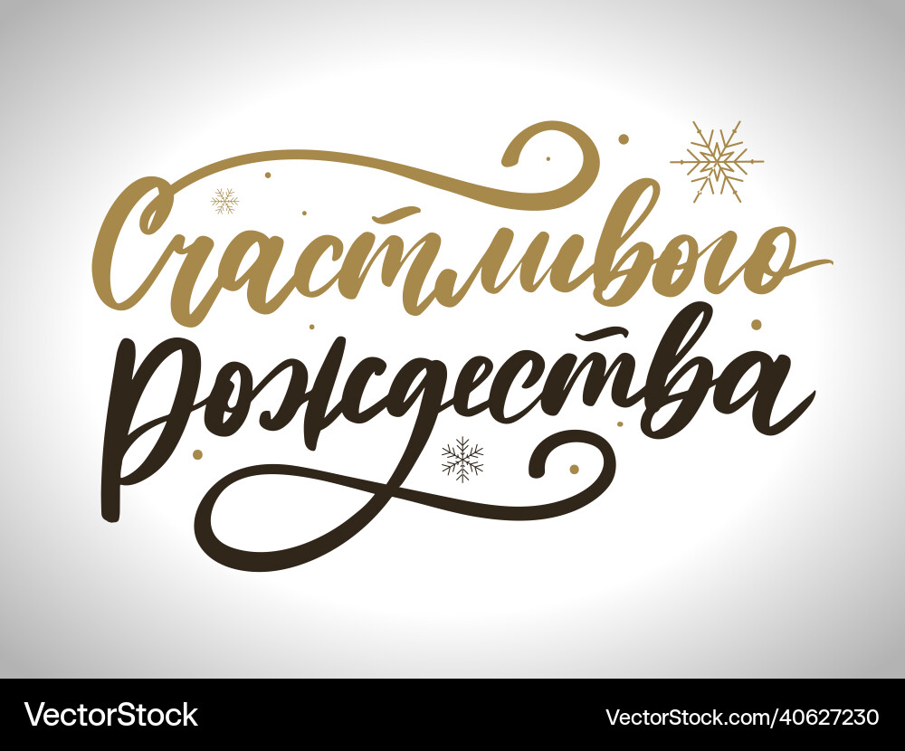 Russian merry christmas calligraphy lettering Russian merry christmas calligraphy lettering vector image