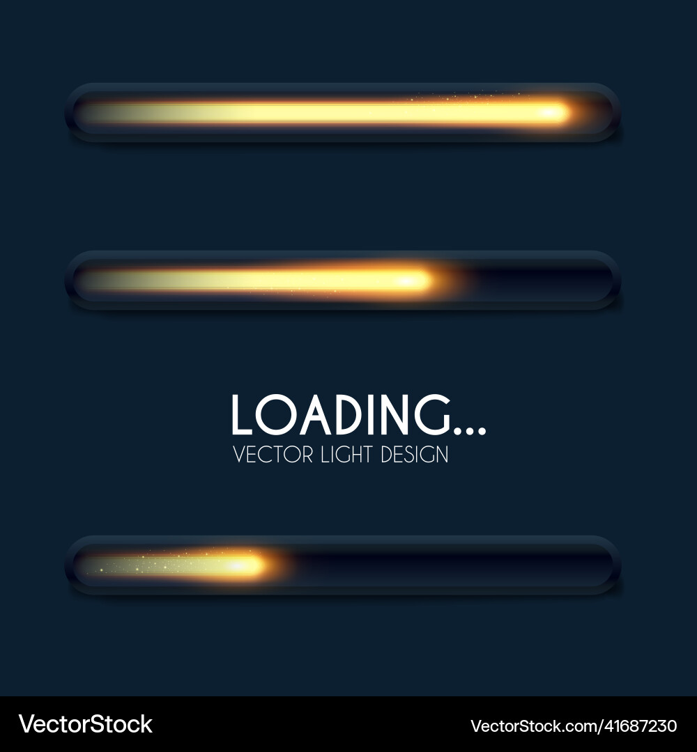 Shining loading bar collection modern design Shining loading bar collection modern design vector image