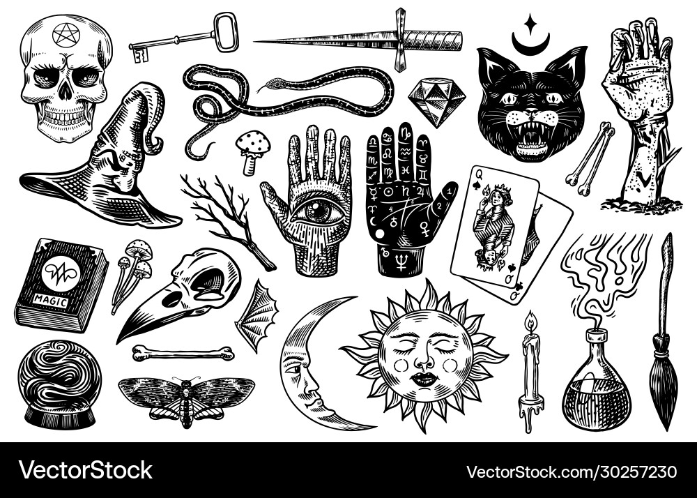 Witchcraft & Alchemy Symbols vector image