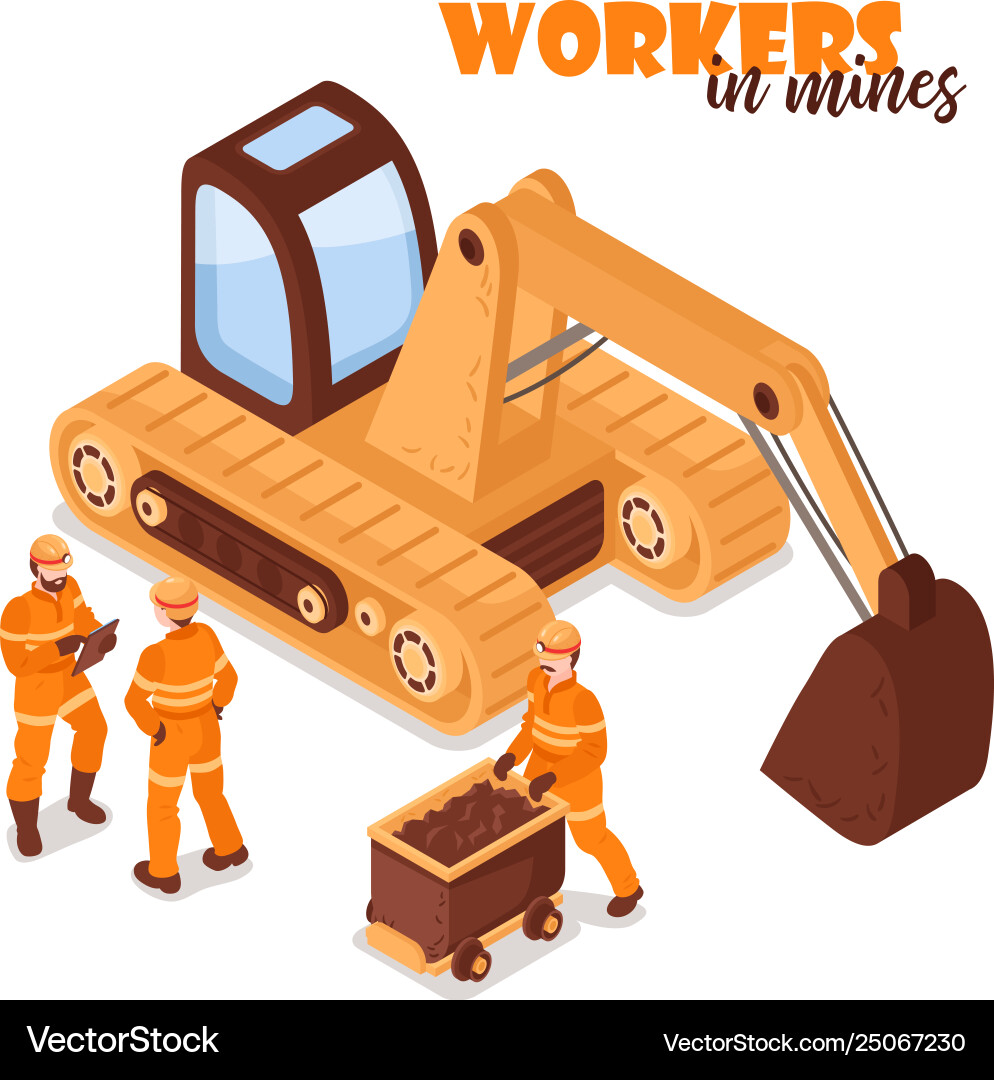 Workers in mines background Workers in mines background vector image