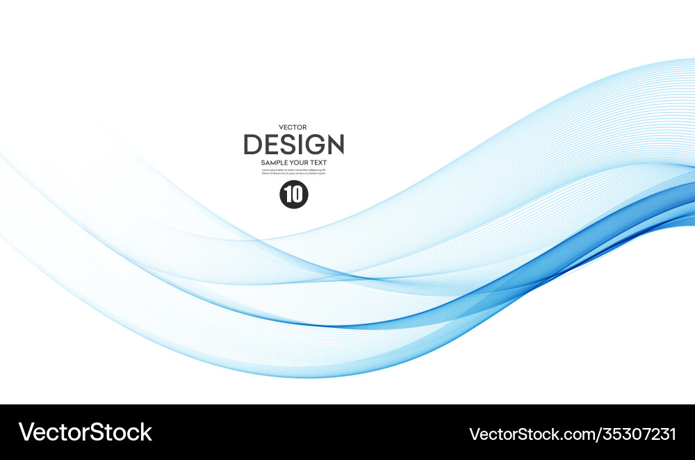 Blue color abstract wave design element Vector Image