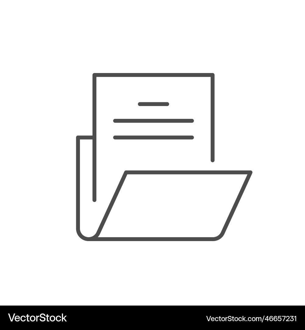 Document folder line outline icon Document folder line outline icon vector image