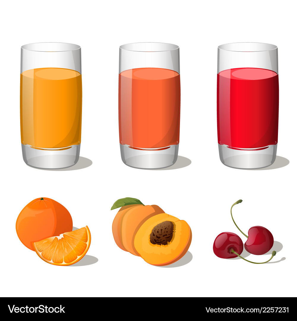 Saftset in Glas Vektorbild