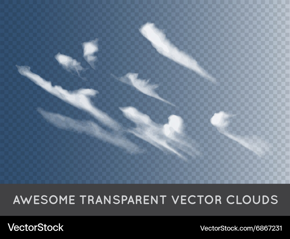 Transparent clouds can be used with any background vector image