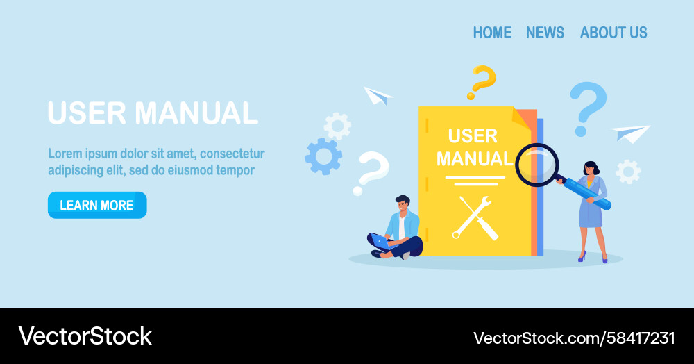 User Manual & Guide Concepts Vector Image