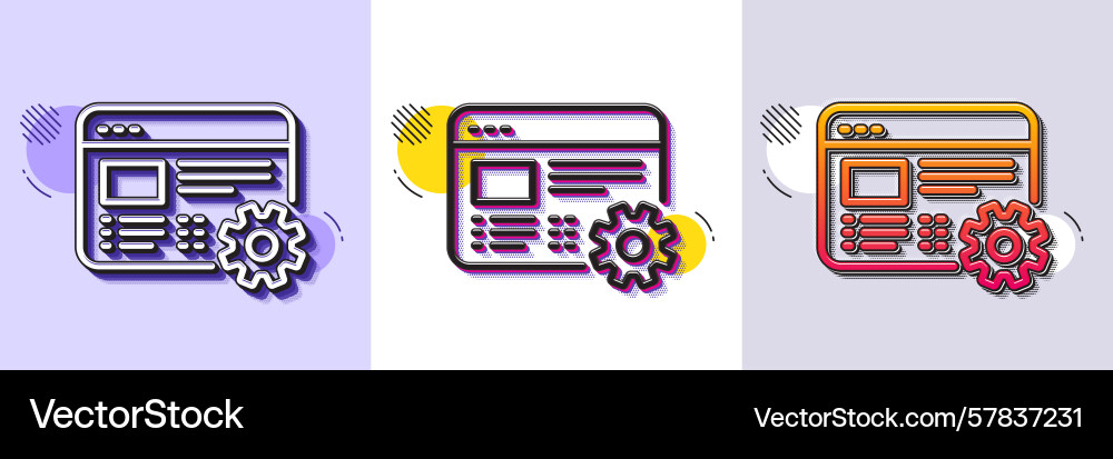 Web settings line icon engineering cogwheel tool Vector Image