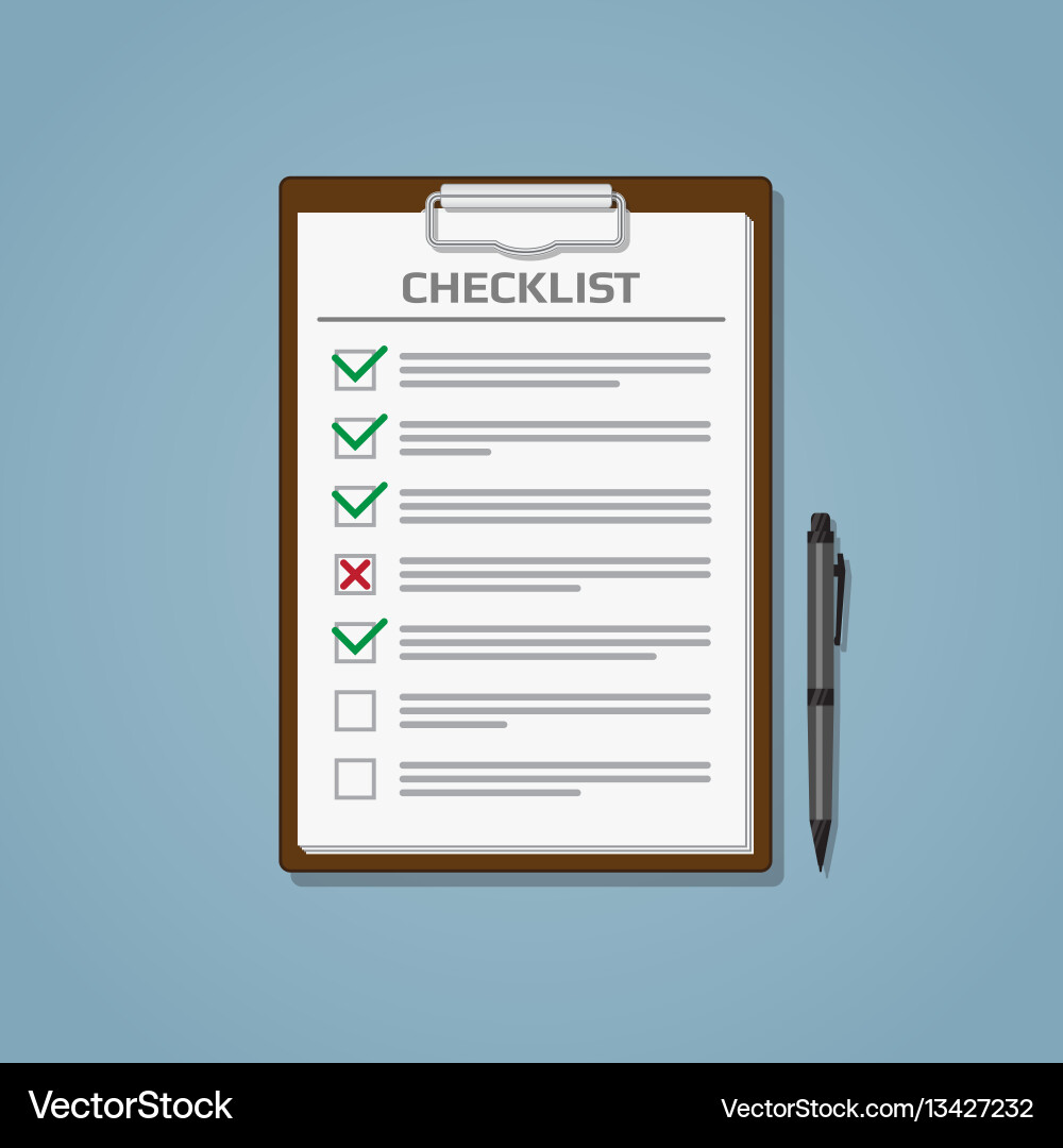Checklist in notepad Checklist in notepad vector image