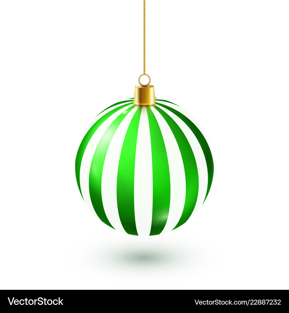 Christmas tree shiny green ball new year Christmas tree shiny green ball new year vector image