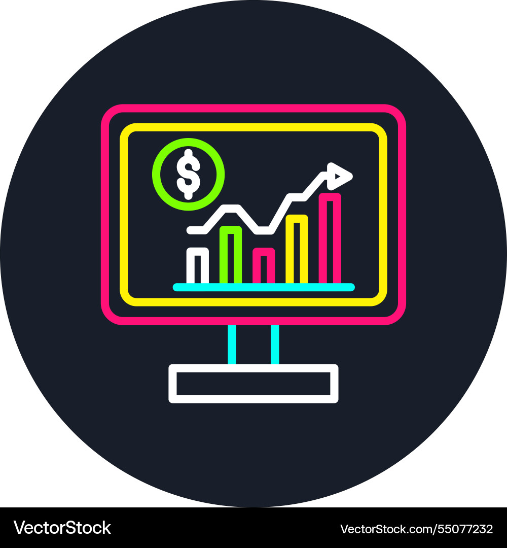 Data analysis line multi color icon Vector Image
