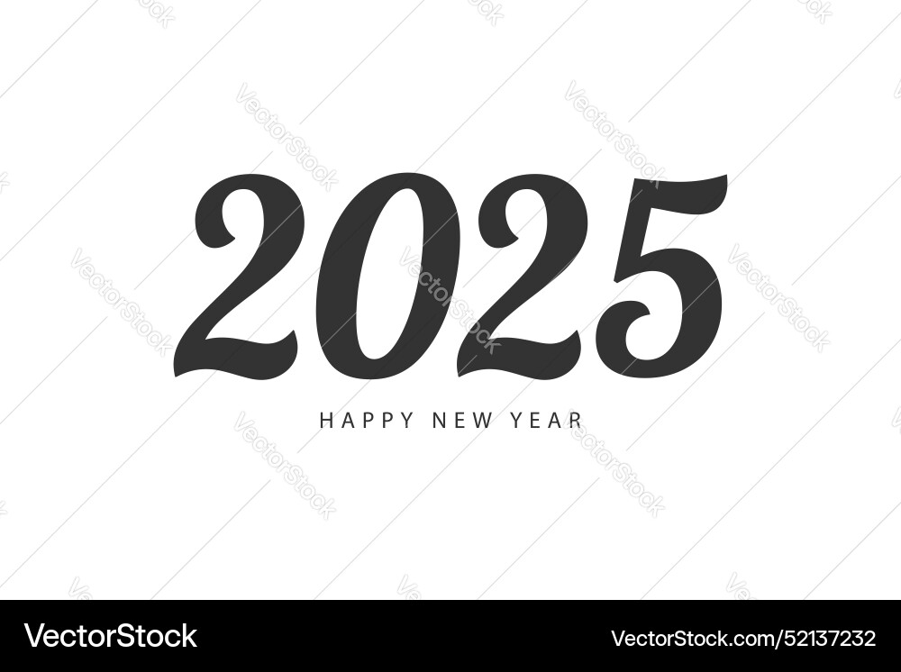 Happy new year 2025 typography template calendar Vector Image