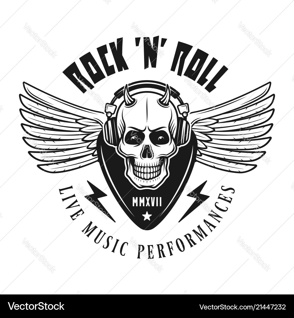 Heavy Metal Skull Emblem – Royalty-Free Vector | VectorStock, image size:1000x1080