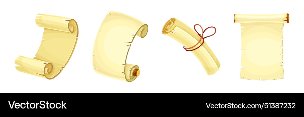 Old scroll or roll of papyrus parchment paper Vector Image