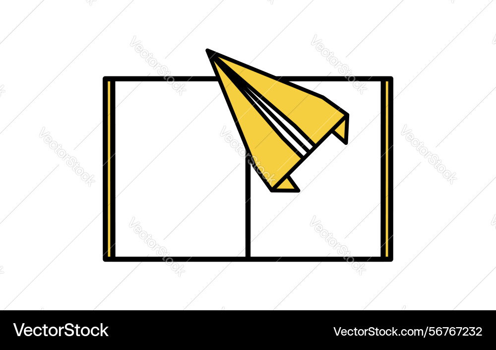 Simple line drawing icon of open notebook Simple line drawing icon of open notebook vector image