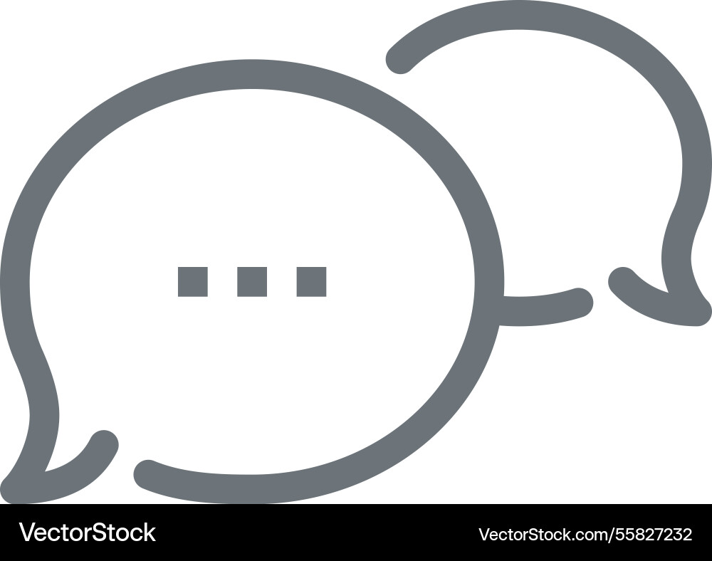 Speech bubble flat line web icon concept vector image