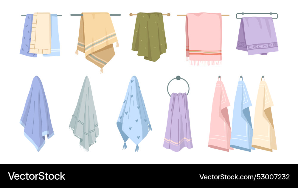 Textile for home towels bathroom on racks Textile for home towels bathroom on racks vector image
