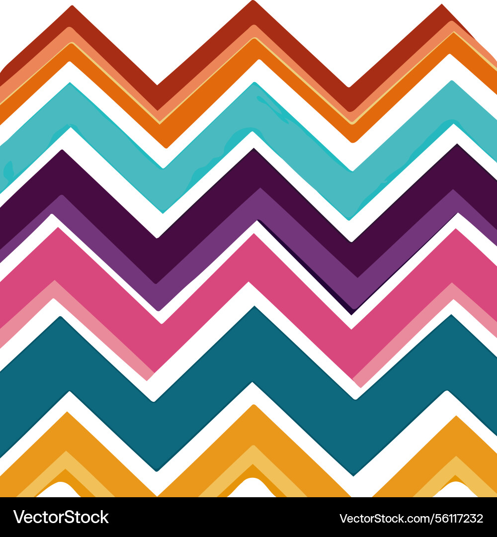 Vibrant zigzag pattern with eclectic color palette vector image
