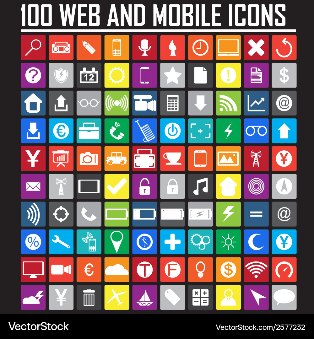 Website Icon Set - Modern Web Graphics vector image