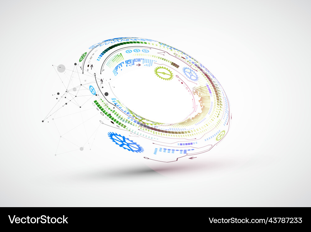 Abstract color background on a technological vector image