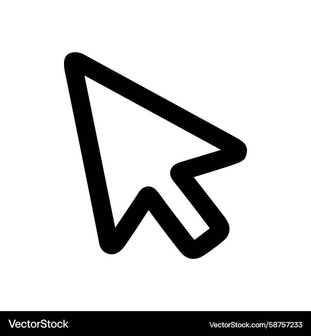 Bold Pointer Cursor Icon Vector Image