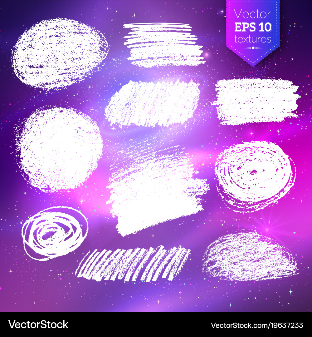 Chalked textures on outer space background vector image
