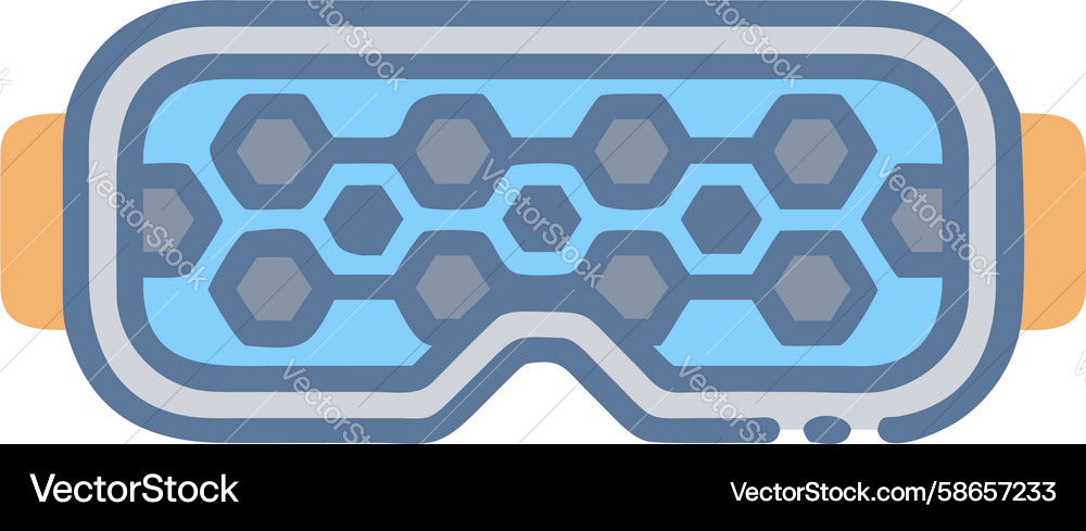 Dark VR Headset with Hexagonal Grid Vector Image