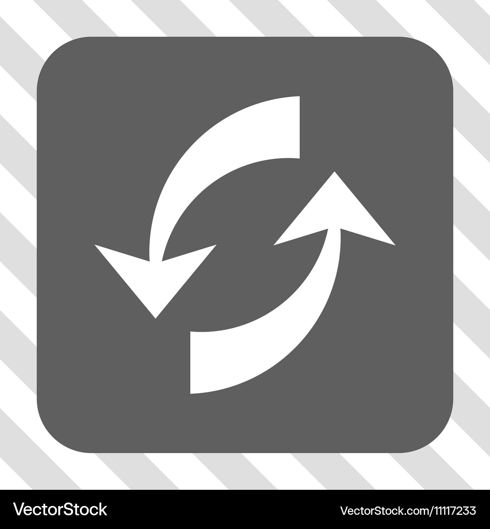 Exchange arrows rounded square button Vector Image