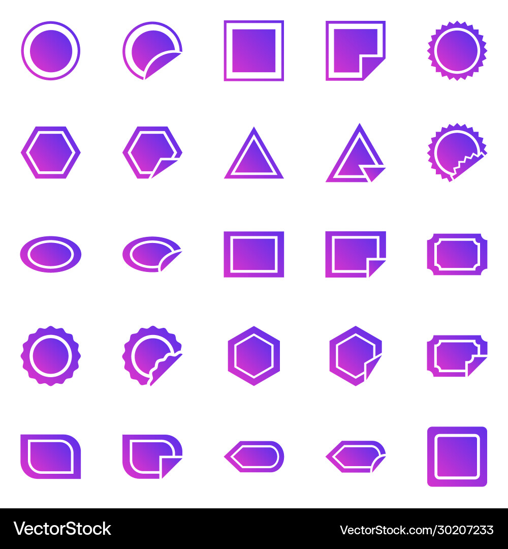 Gradient Icon Set - White Background vector image